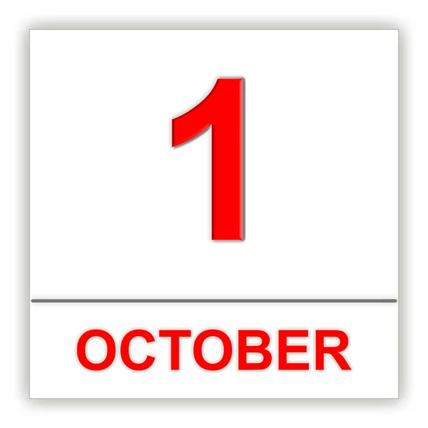 1er octobre. Jour sur le calendrier . — Photo