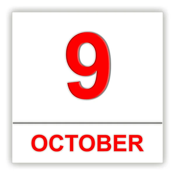 9 de Outubro. Dia no calendário . — Fotografia de Stock
