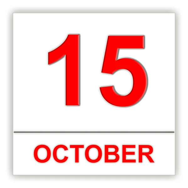 15. Oktober Tag im Kalender. — Stockfoto