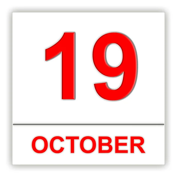 19. října. den v kalendáři. — Stock fotografie