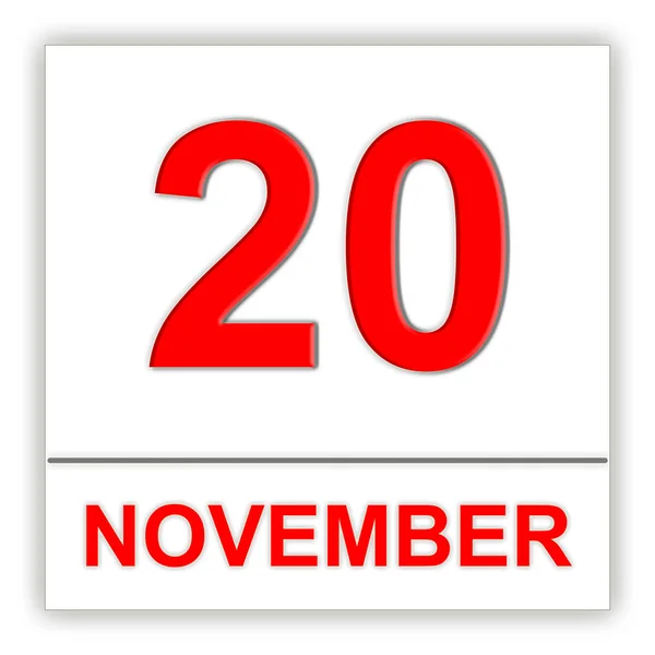 20 de Novembro. Dia no calendário . — Fotografia de Stock