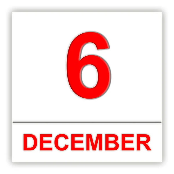 6 dicembre. Giorno sul calendario . — Foto Stock