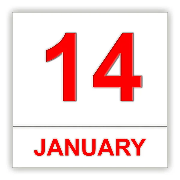 14. Januar im Kalender. — Stockfoto