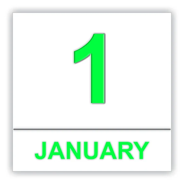 1 januari. Dag op de kalender. — Stockfoto