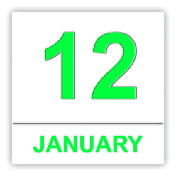 12 Ιανουαρίου. ημέρα στο ημερολόγιο. — Φωτογραφία Αρχείου