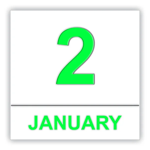 Le 2 janvier. Jour sur le calendrier . — Photo