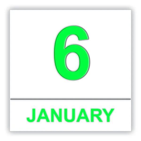 6 gennaio. Giorno sul calendario . — Foto Stock