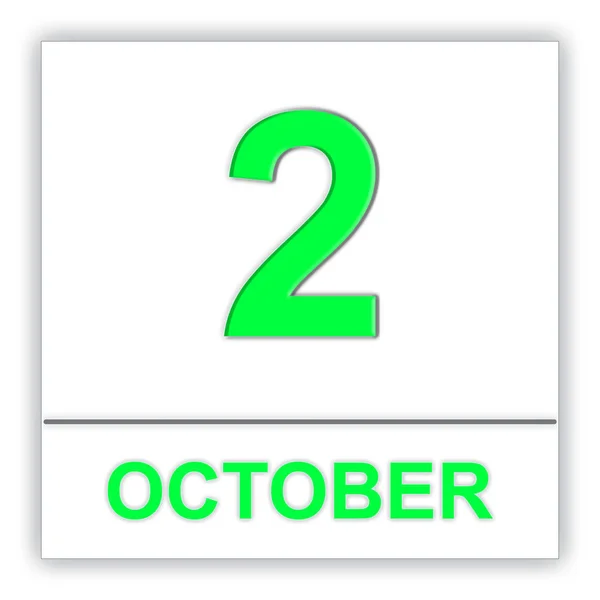 2. Oktober Tag im Kalender. — Stockfoto