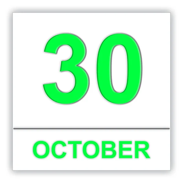 30 oktober. dag op de kalender. — Stockfoto