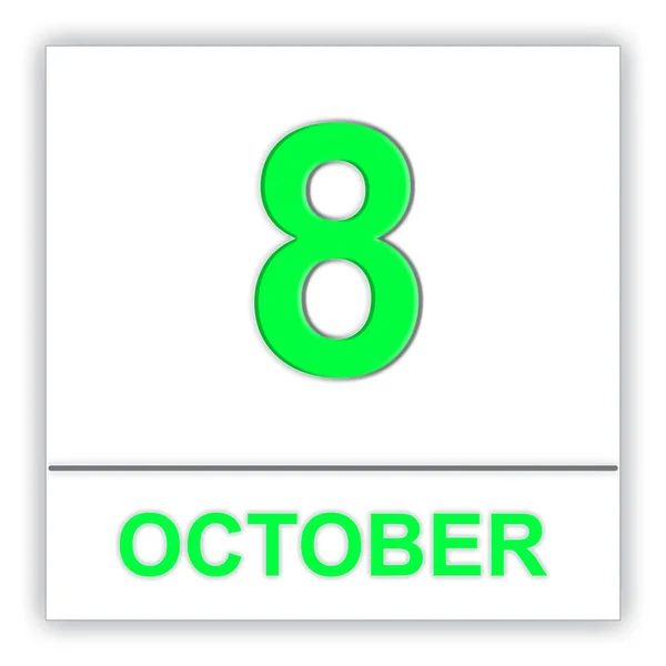 8 ottobre. Giorno sul calendario . — Foto Stock