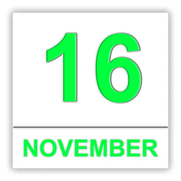 11 月 16 日。カレンダー上の日付. — ストック写真