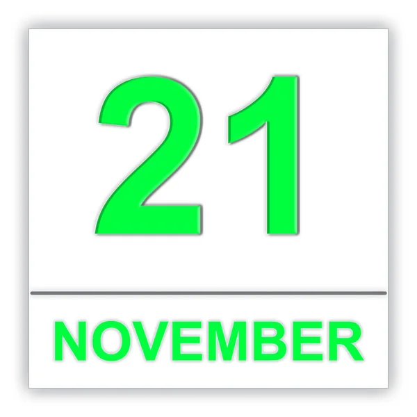 11 月 21 日。カレンダー上の日付. — ストック写真