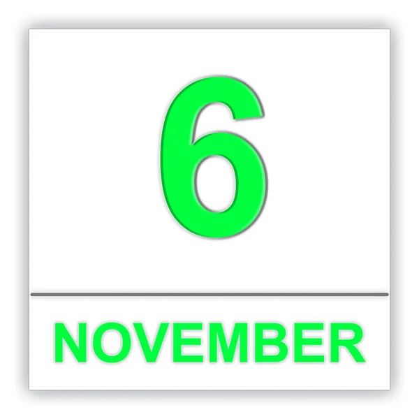 6 novembre. Giorno sul calendario . — Foto Stock