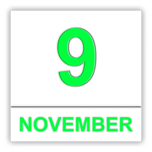 9 de Novembro. Dia no calendário . — Fotografia de Stock