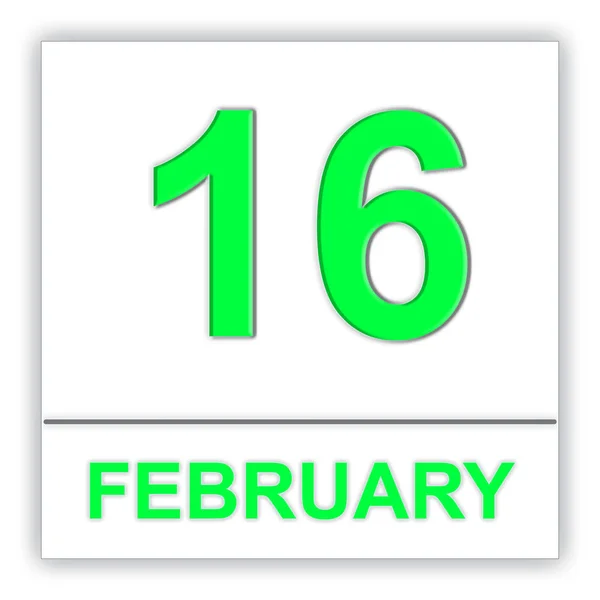 16. Februar im Kalender. — Stockfoto