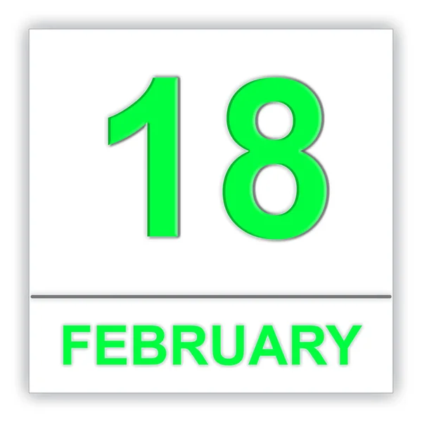 18. Februar im Kalender. — Stockfoto