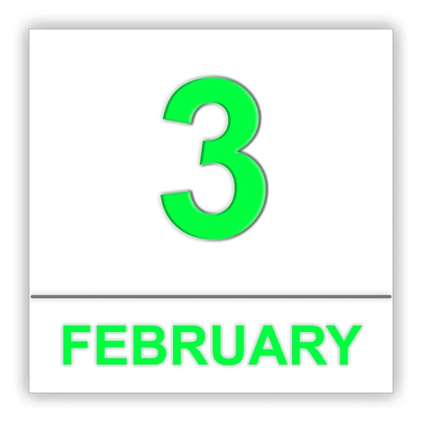 3. Februar im Kalender. — Stockfoto