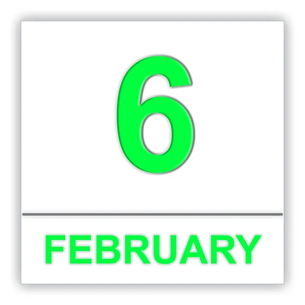 February 6. Day on the calendar. — Stock Photo, Image