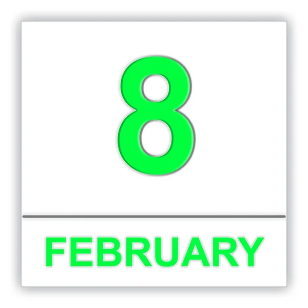 Február 8-án. a naptár nap. — Stock Fotó