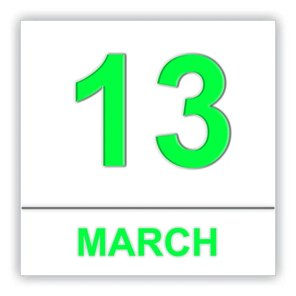 13 marzo. Giorno sul calendario . — Foto Stock