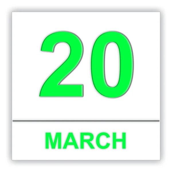 20. března. den v kalendáři. — Stock fotografie