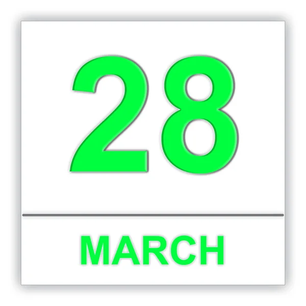 28 maart. dag op de kalender. — Stockfoto