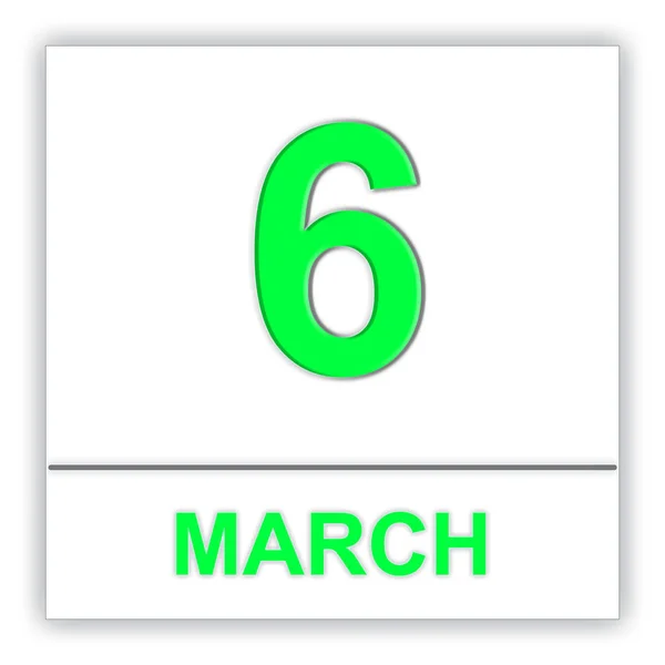 6 mars. dag i kalendern. — Stockfoto