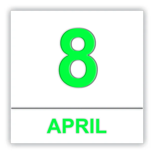 8 de Abril. Dia no calendário . — Fotografia de Stock