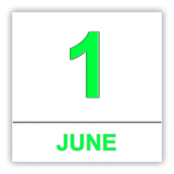 1 giugno. Giorno sul calendario . — Foto Stock