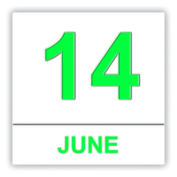 14. Juni Tag im Kalender. — Stockfoto