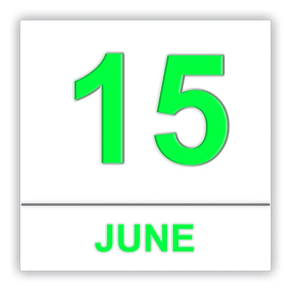 15. Juni Tag im Kalender. — Stockfoto