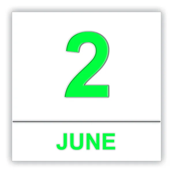 2 giugno. Giorno sul calendario . — Foto Stock