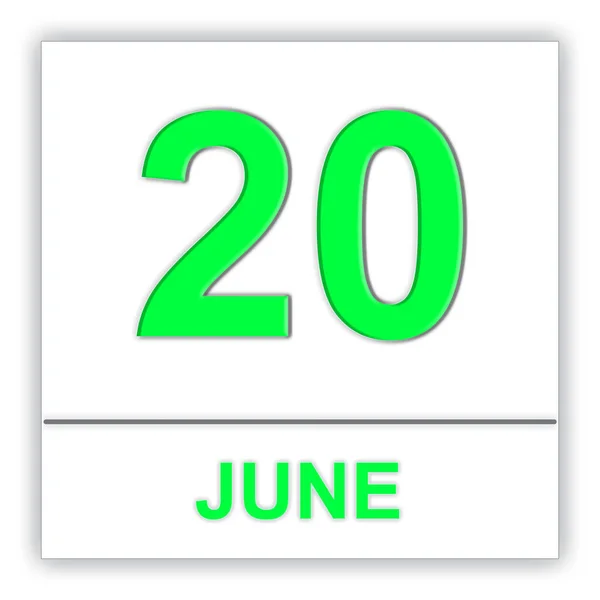 Le 20 juin. Jour sur le calendrier . — Photo