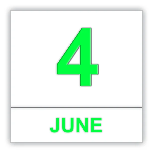 June 4. Day on the calendar. — Stock Photo, Image