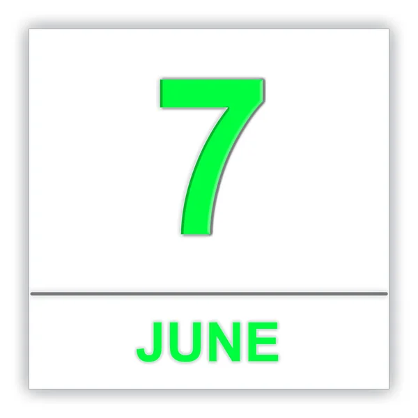7 czerwca. dzień w kalendarzu. — Zdjęcie stockowe