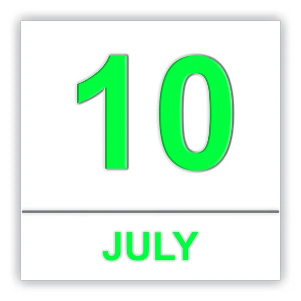 10. Juli Tag im Kalender. — Stockfoto