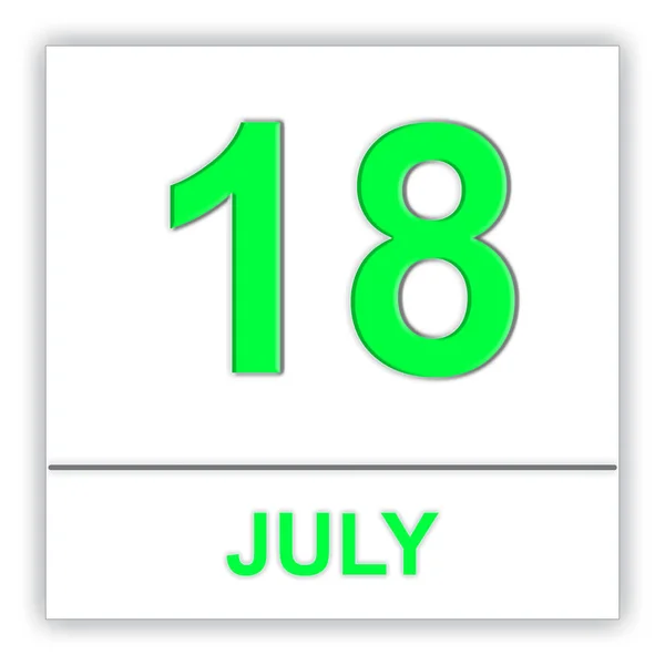18. Juli Tag im Kalender. — Stockfoto