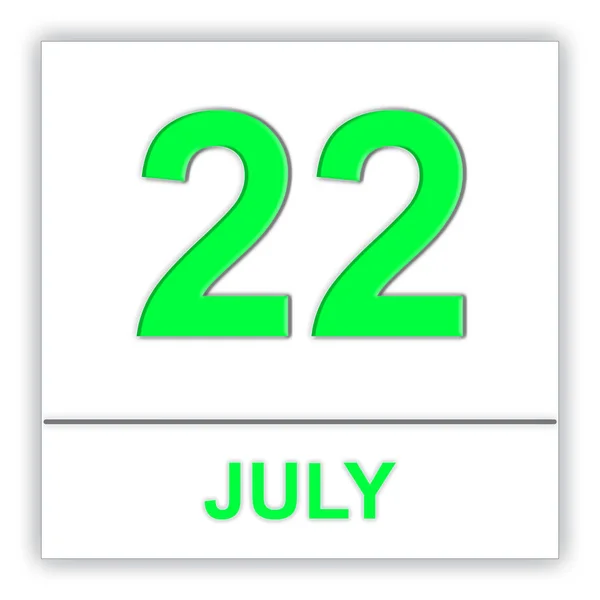 22 de julio. Día en el calendario . — Foto de Stock