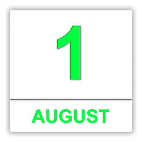 August 1. Day on the calendar. — Stock Photo, Image