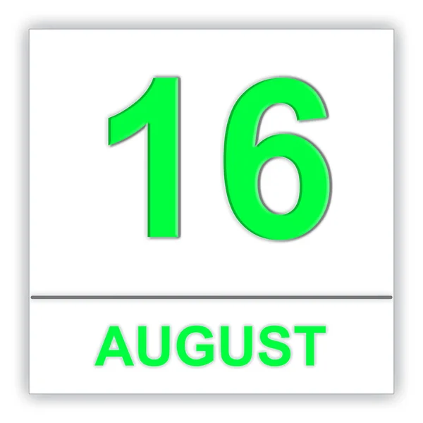 16. August im Kalender — Stockfoto