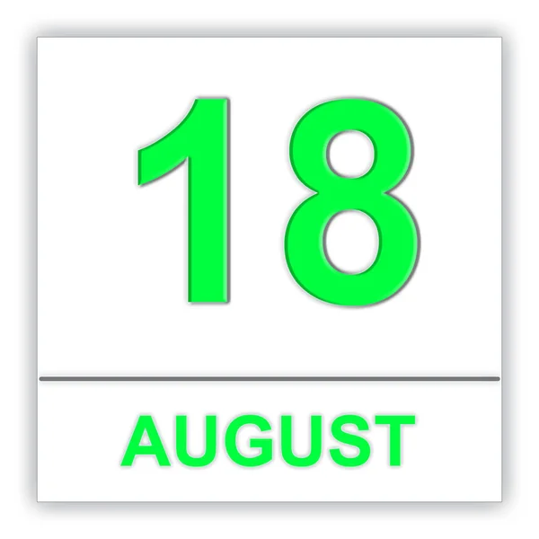 18 de Agosto. Dia no calendário . — Fotografia de Stock