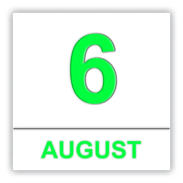August 6. Day on the calendar. — Stock Photo, Image