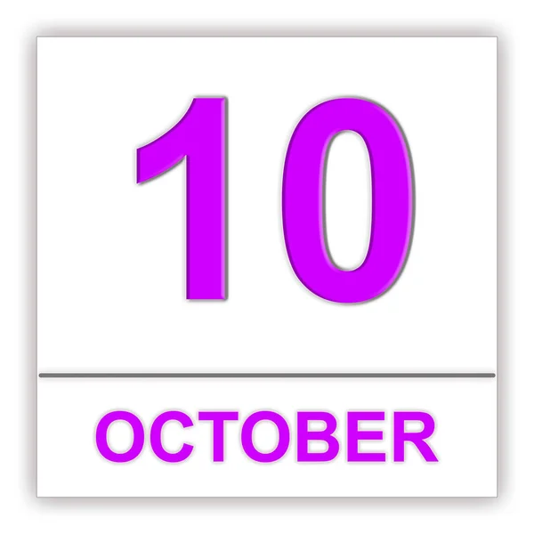 10 de octubre. Día en el calendario . — Foto de Stock