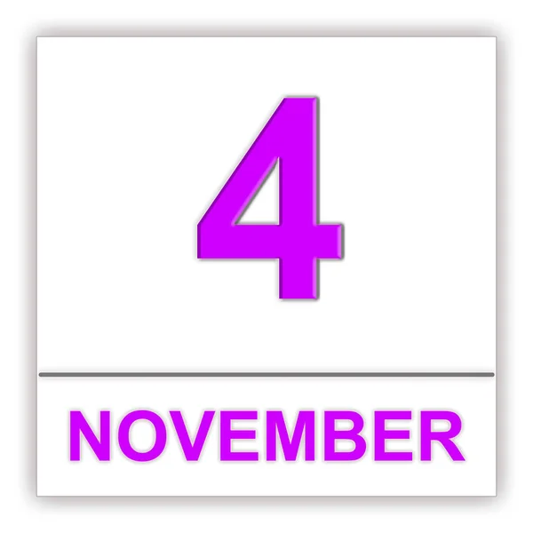 November 4. Day on the calendar. — Stock Photo, Image