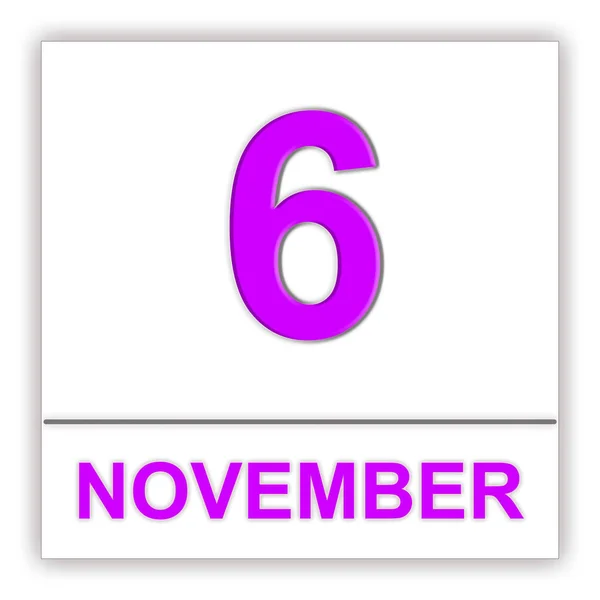 6 novembre. Giorno sul calendario . — Foto Stock