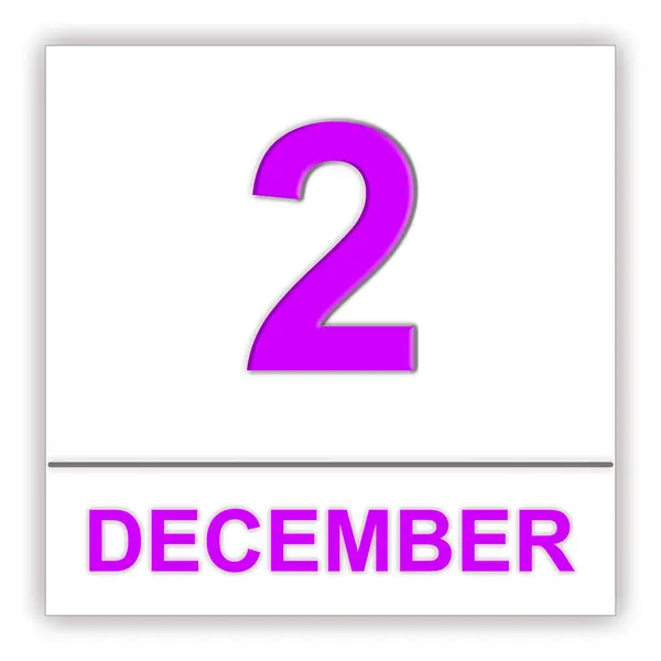 2 december. dag op de kalender. — Stockfoto