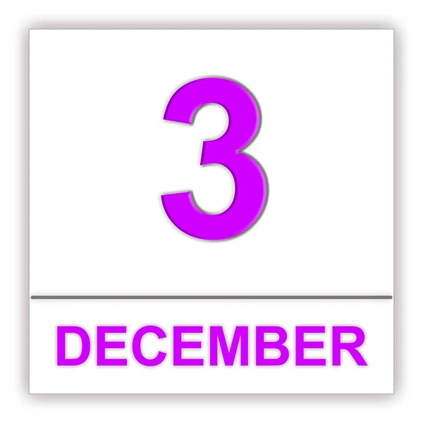 3 dicembre. Giorno sul calendario . — Foto Stock