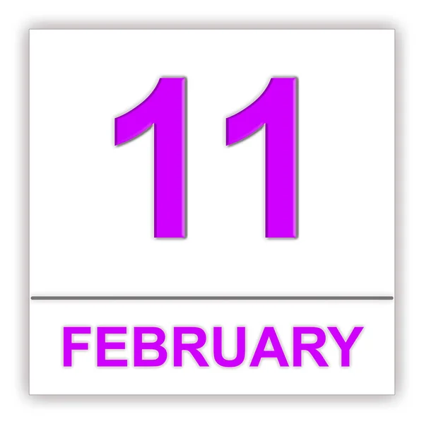 11. Februar im Kalender. — Stockfoto