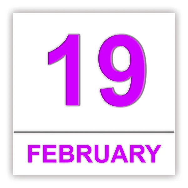 19 de febrero. Día en el calendario . —  Fotos de Stock