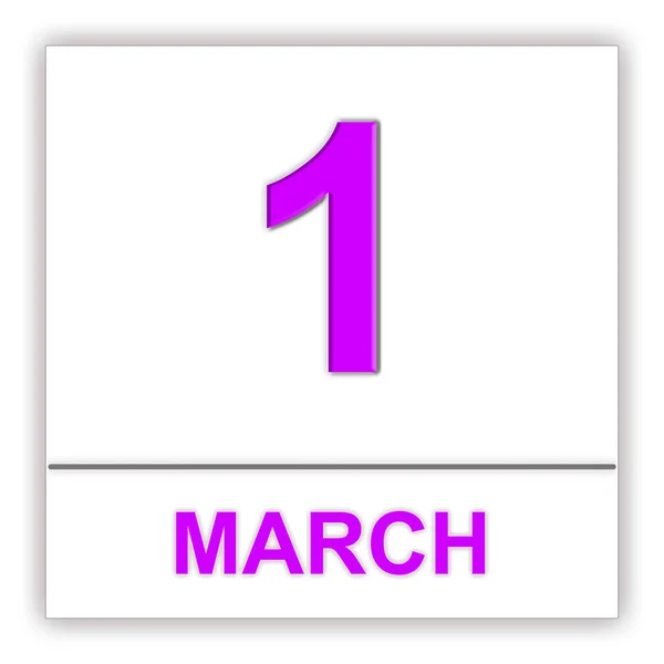 1 marzo. Giorno sul calendario . — Foto Stock